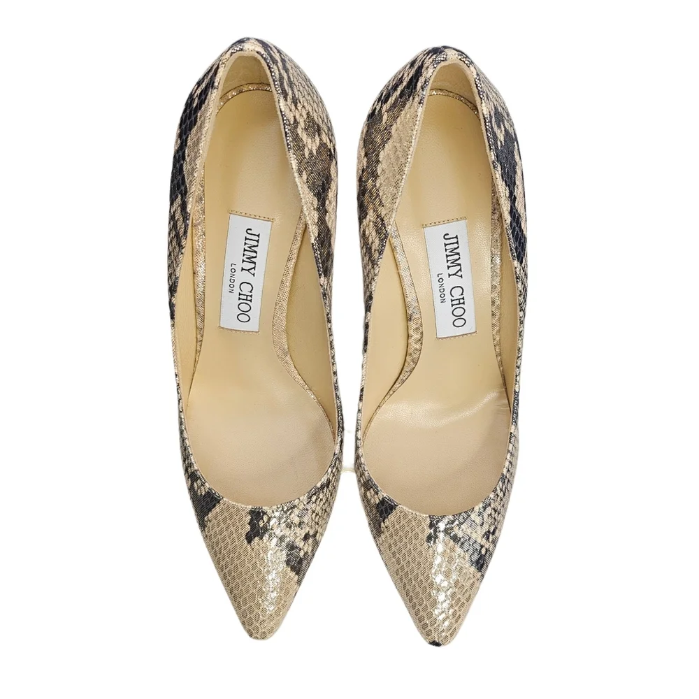 ❤️SPECIAL❤️NWT.JIMMY CHOO Romy 85 In Metallic Snakeprint Leather - Picture 5 of 13